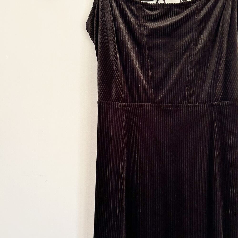 Free People Intimately All I Need Ribbed Velvet Slip Dress Black Size S - Picture 5 of 8